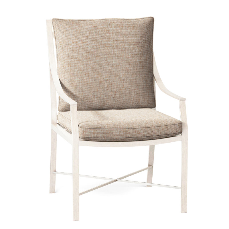 Monaco Patio Dining Armchair with Cushions, Slate Gray, Canvas Sand, Welt