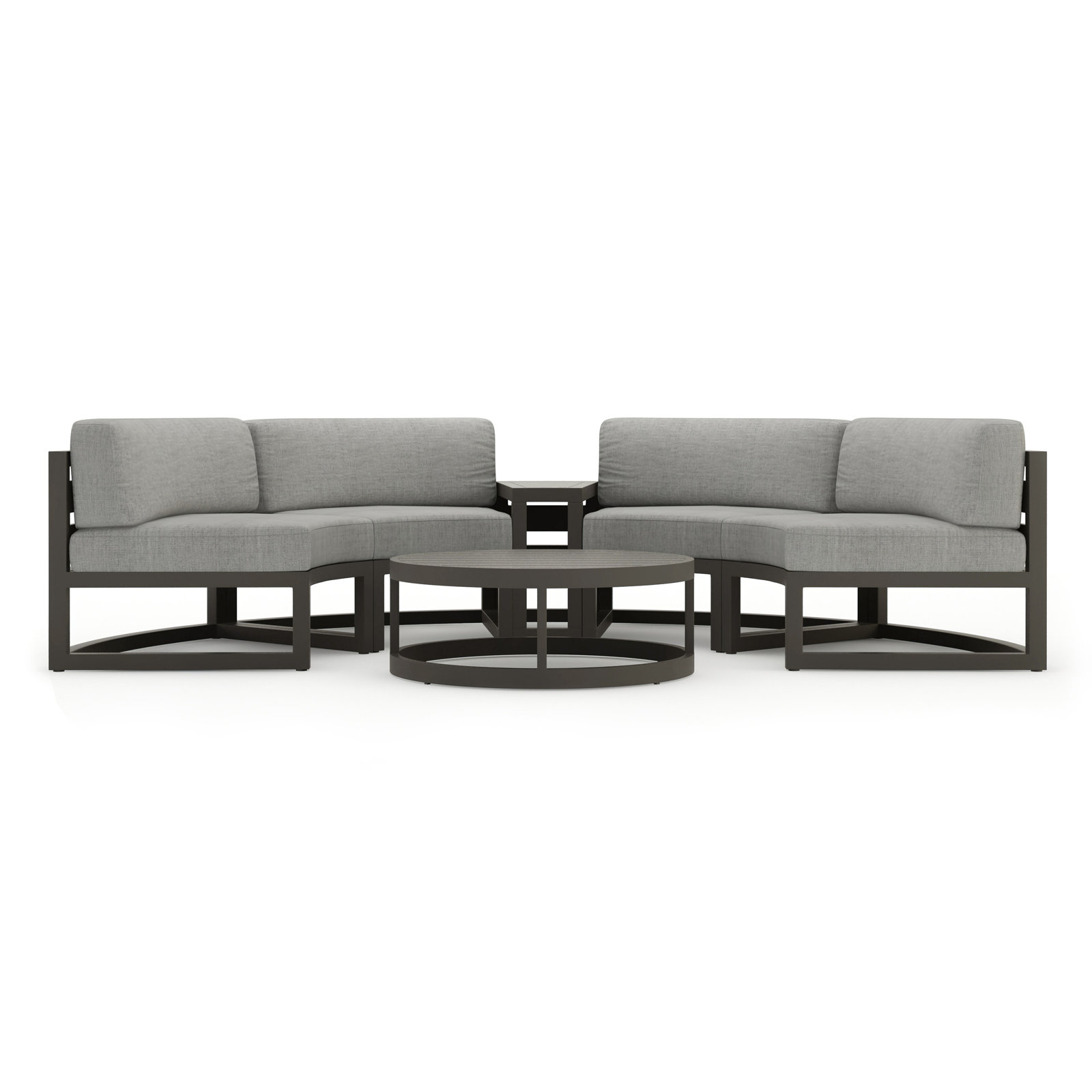 Bergeron 4 - Person Patio Conversation Set with Cushions, Cast Silver Sunbrella®, Slate