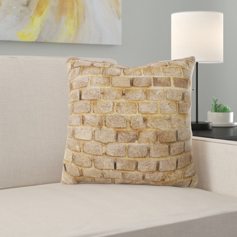 Coussin en brique de sable lime Mcmullan, Microsuède, Intérieur