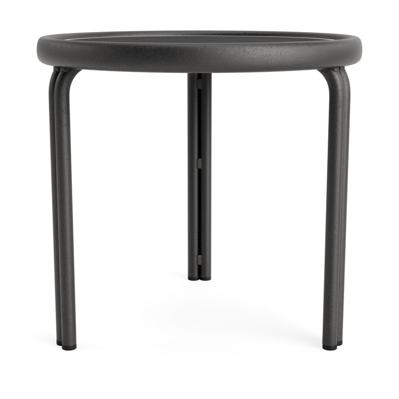 Kantan Outdoor Round Side Table, Textured Pewter