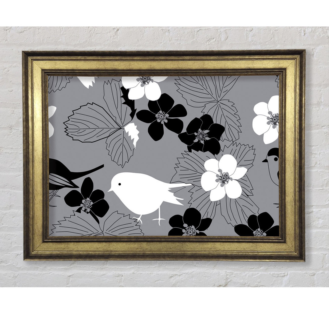 Songbird Petals Grau - Druck