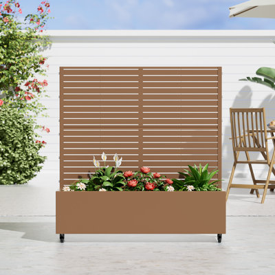 Eulau Metal Planter Box with Wheels
