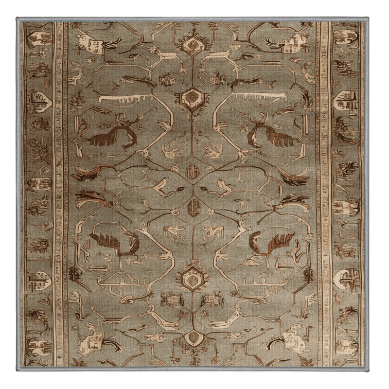 Tapis brun lavable à la machine, Carré 3 pi