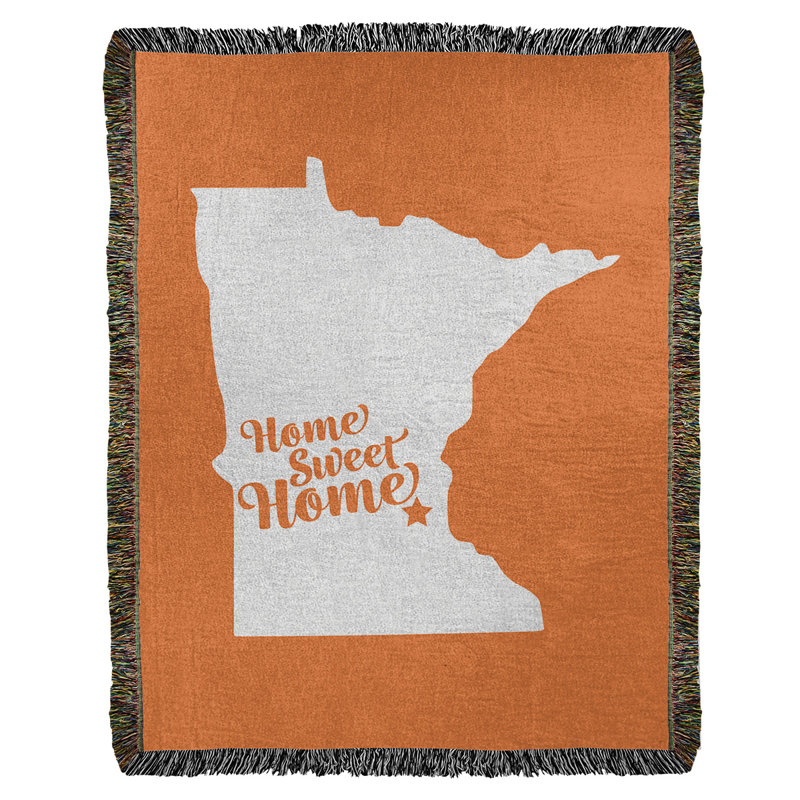 Jeté en coton tissé minneapolis doux, l 60 po x L 80 po, Orange