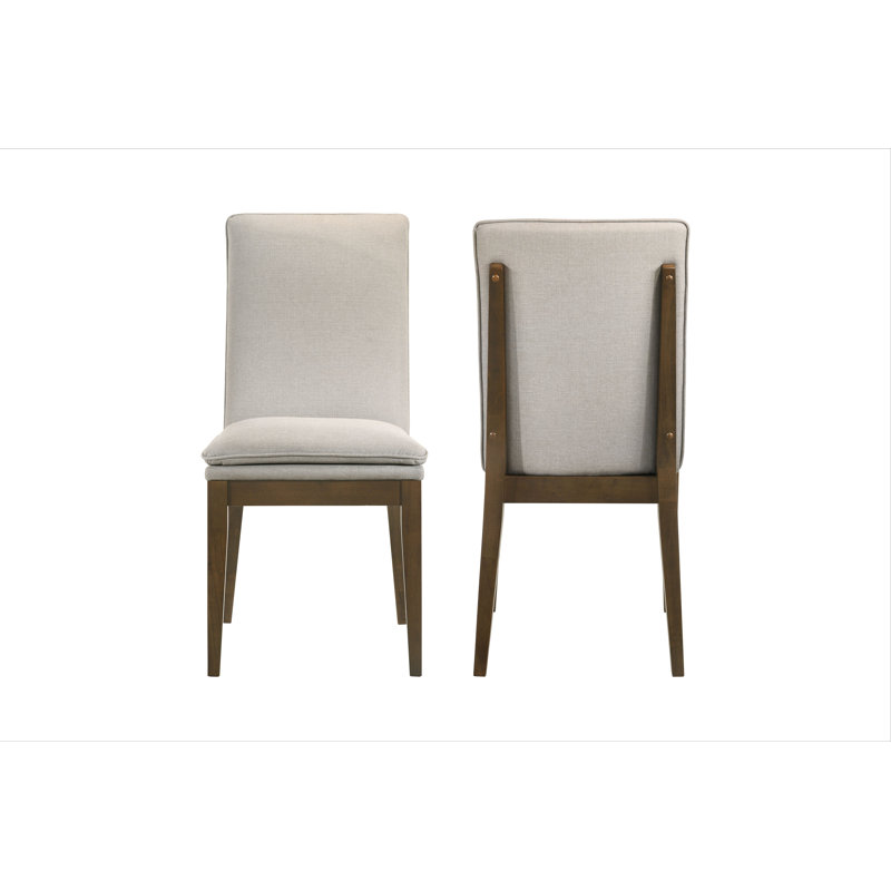 Chaise parsons rembourrée Carlyssia, Gris/beige
