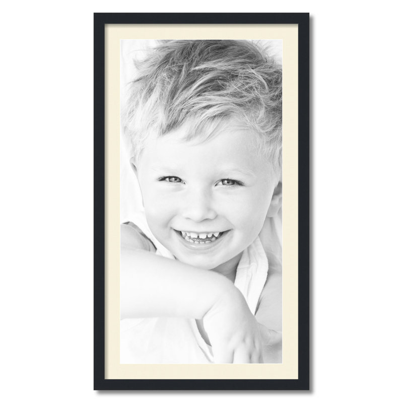 Wood Picture Frame with Mat, Ivory