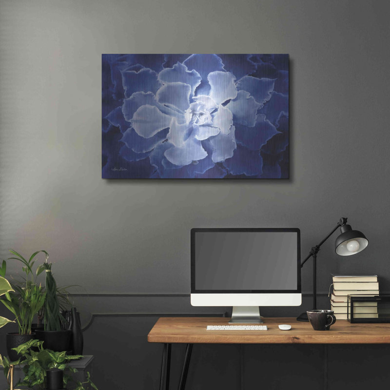 «Blue Succulent I» par Lori Deiter, H 24 po x l 36 po