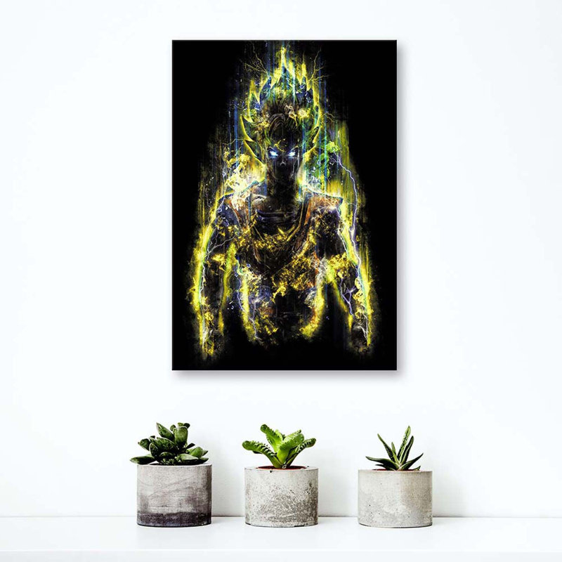 Goku The Anime Hero - No Frame Print on Canvas, 90cm H x 60cm W