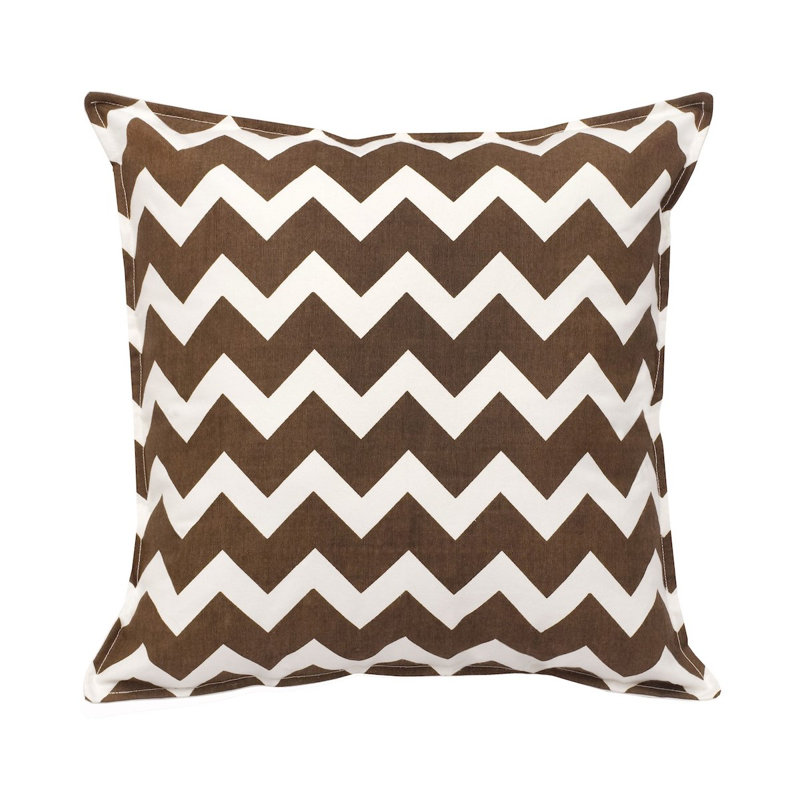  Coussin en coton à chevrons, Brun