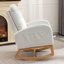 Chaise berçante décorative avec repose-pieds à haut dossier en bois d'hévéa-932020823