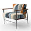 Fauteuil d'appoint rembourré abstrait bleu et orange Visions symétriques-320141043