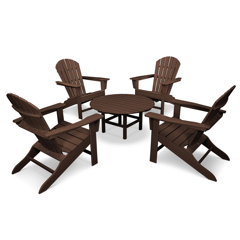 POLYWOOD South Beach 5-Piece Conversation Group, Mahogany