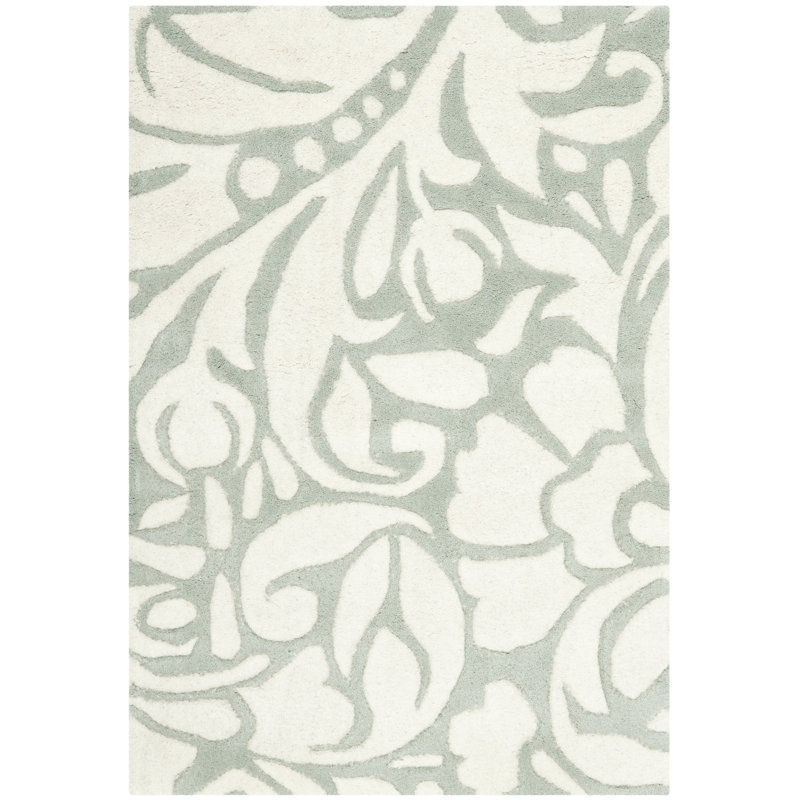 Candelo Soho Hand Tufted Wool And Viscose Floral Rug, Rectangle 8' x 10'