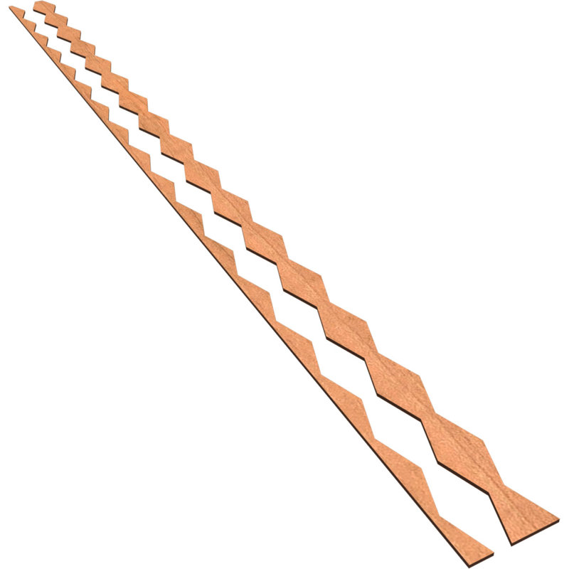Ensemble de panneau mural décoratif à lattes réglables en bois Cimarron, H 94 po x l 2,75 po x P 0,25 po, Cerisier
