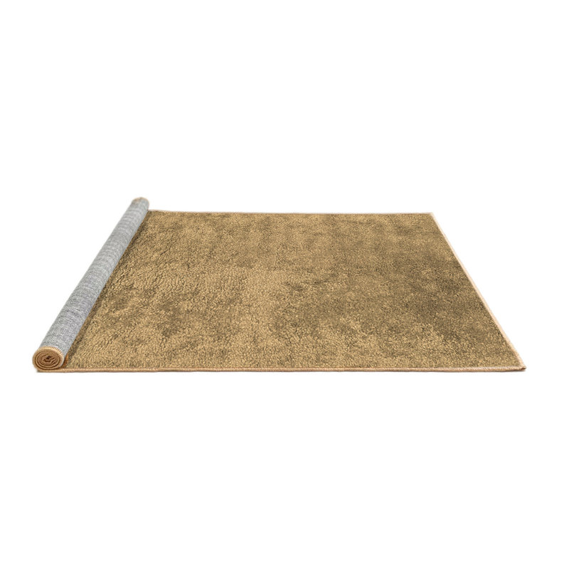 Tapis brun contemporain lavable à la machine 2731, Rond 5 pi