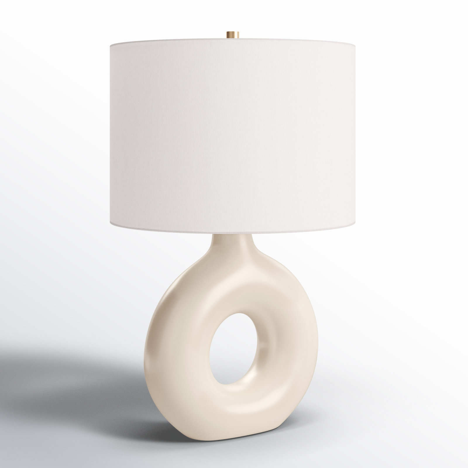 Roumel Ceramic Table Lamp, Cream