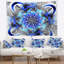 Tapisserie fleur abstraite à fleur de bleu symétrique-28498241