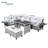 5-Piece Outdoor Patio Rattan Sofa Set, Sectional PE Wicker L-Shaped Garden Furniture Set with 2 Extendable Side Tables-1227467374