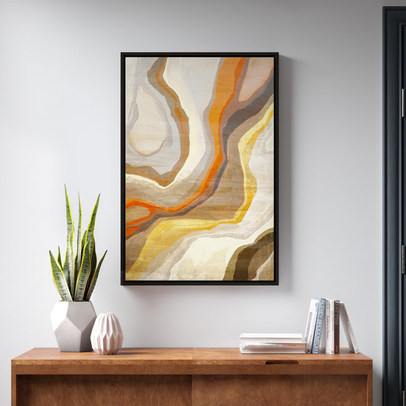 Metamorphic Rock - reproduction sur toile, H 37,75 po x l 25,75 po, Impression encadrée, Noir