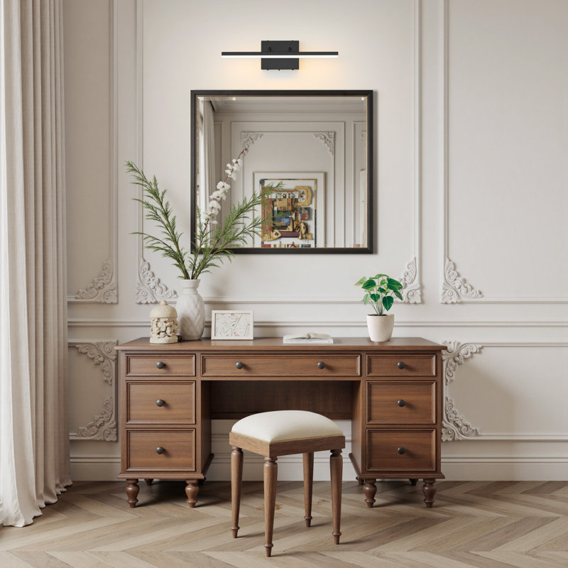 Bedale 1-Light Dimmable LED 20W Bath Bar With 5 Color Temperatures Wall Sconce, 4.52" H x 18.11" W x 3.14" D, Matte Black