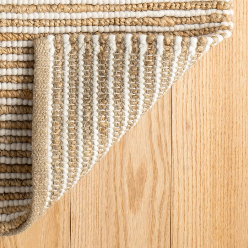 Twiggy Natural Handwoven Wool/Jute Rug, Rectangle 5' x 8'