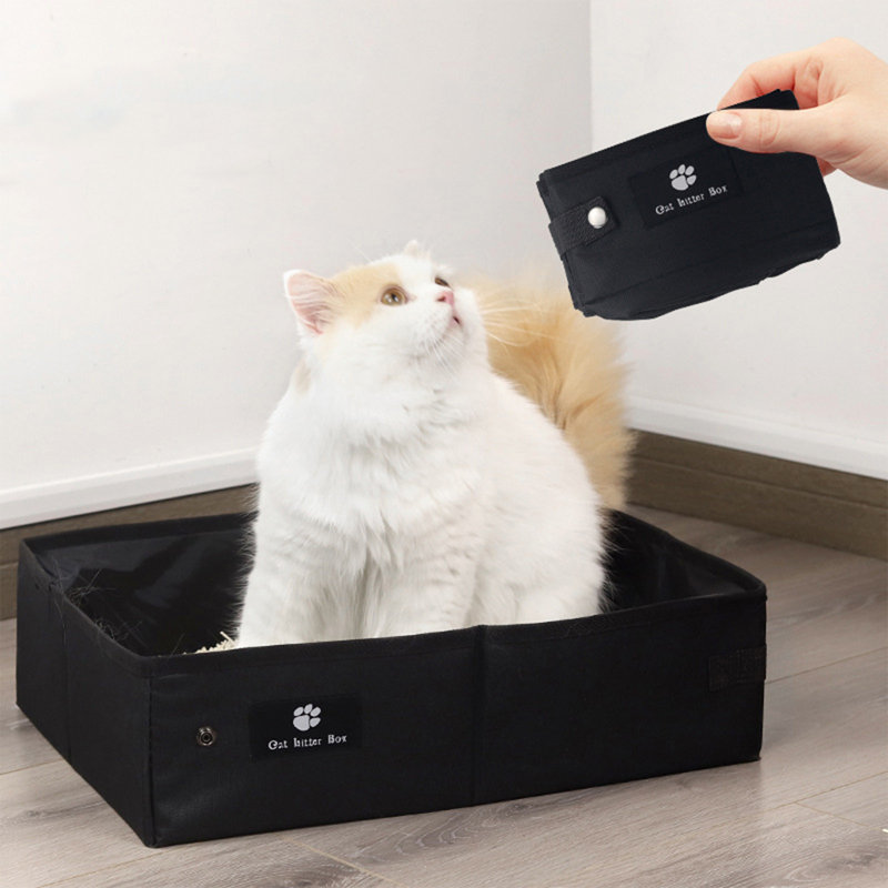 Bac à litière portable 17,3 x 13,6 x 4,9 po sans fuite pour transport facile, B