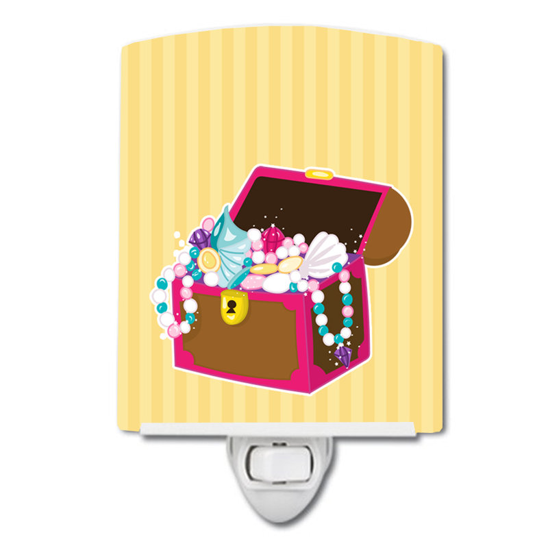 Beach Pirate Chest Ceramic Night Light