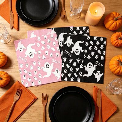 Serviettes de fête d'Halloween à thème fantôme et serviettes de fête 20 pièces