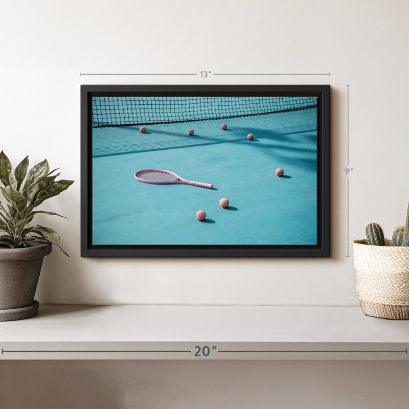 «Blue Court Tennis», art mural, H 13 po x l 9 po