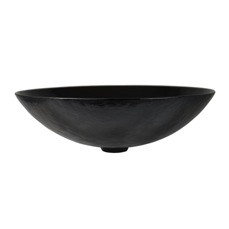 Murano Glass Handmade Circular Vessel Bathroom Sink, Abyss