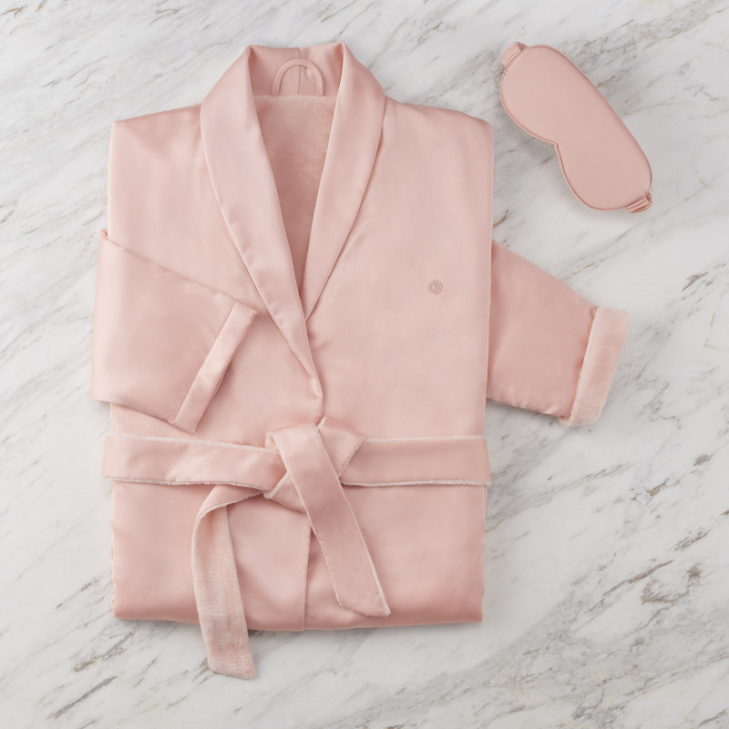 Ensemble de peignoir en satin Clean Clean Home, L, Rosé