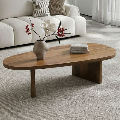 Oval Solid Mango Wood Coffee Table
