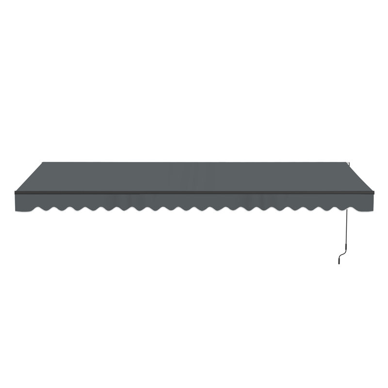 Auvent de patio motorisé rétractable - cadre noir, l 20 pi x P 10 pi, Gris anthracite, Couleur unie