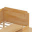 Lit de jour simple en bois avec tablettes de rangement et casiers, lit multifonctionnel avec bureau d'étude et tabouret assorti-317611659