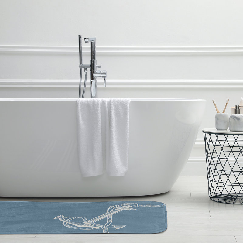 Tapis de bain Nautical Nights, Bleu, L 17 po x L 24 po