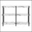 Table d'appoint, console, vestibule, étroit, canapé, salon, chambre à coucher, stratifié aspect marbre blanc, métal noir, contemporain, moderne-118038027