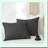 Embroidered Linen Euro Shams - 2 Pack 26'' x 26'' - Dark Grey - Pre Washed Natural Flax - Soft Breathable Pillow Covers - French Style Bedding