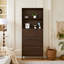 Armoire à chaussures autoportante avec 3 tiroirs rabattables. Économiseur d'espace dans le couloir. Solide, couleur noyer, conception moderne de porche étroit. Poignées en métal