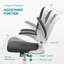 Chaise de bureau ergonomique avec siège large et accoudoirs rabattables, chaise de bureau Comfy Compute, chaise de bureau en filet-97803122-97803124