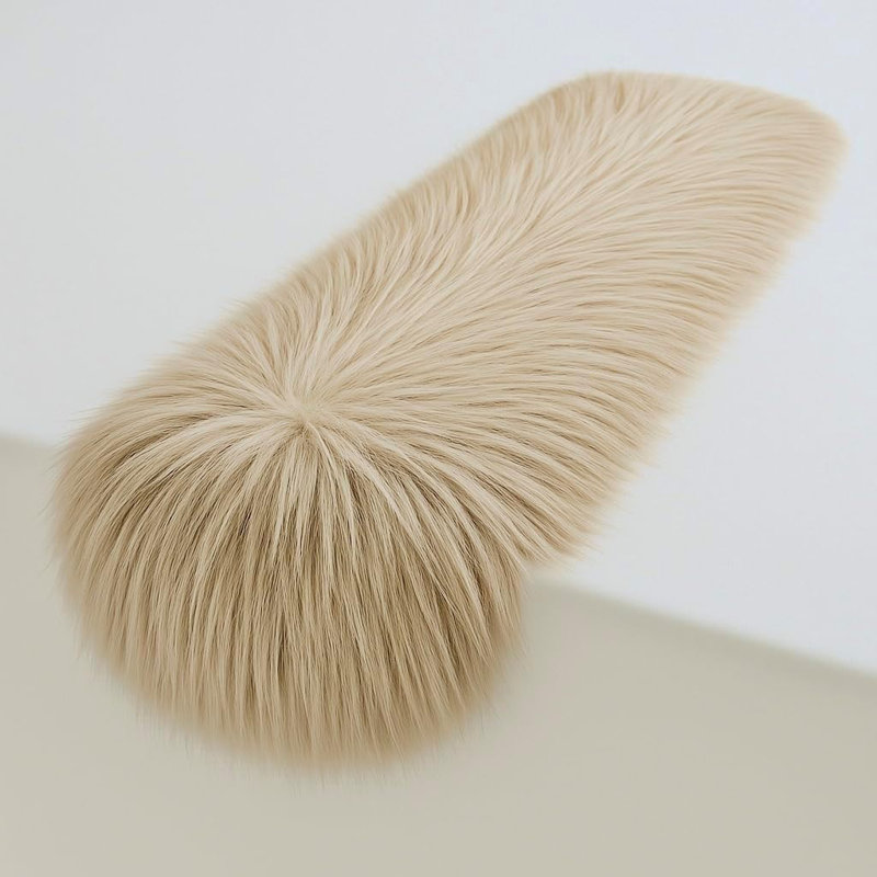FabricLA Faux Fur Accent Cut with Rounded Edges for Holiday & Christmas Décor, Golden Yellow, 12" W x 30" L