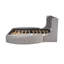 Lit plateforme tapissier en velours avec tête de lit à oreilles, 1 grand tiroir et 2 tabourets de rangement latéraux (gris)-144642424