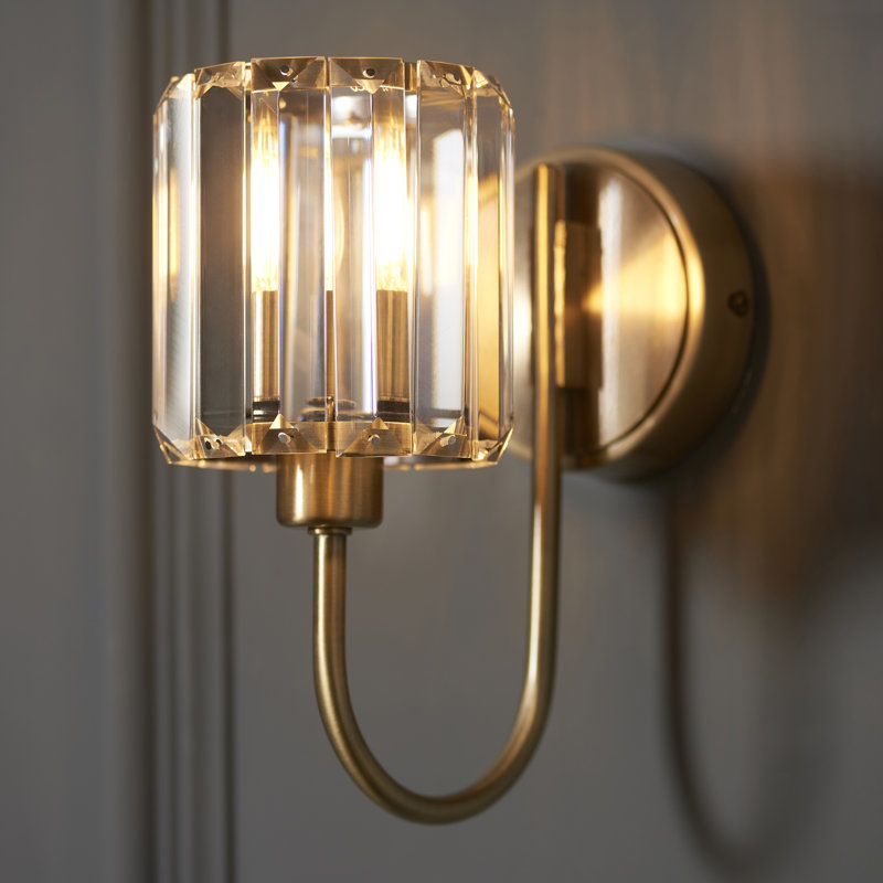 Ampelius Steel Armed Sconce, Antique Brass Plate