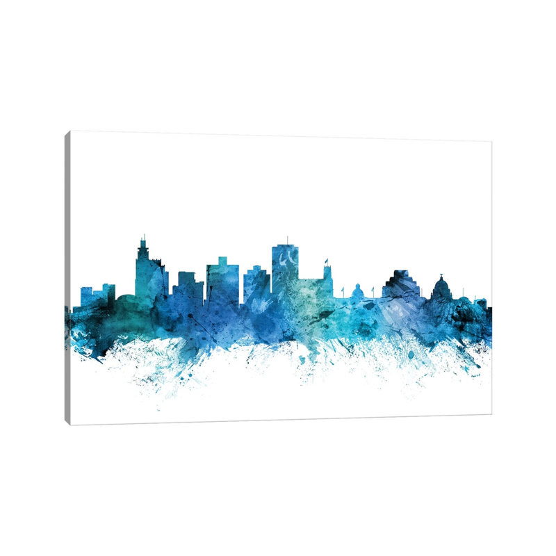 Jackson, Mississippi Skyline by Michael Tompsett - Wrapped Canvas Painting, 20.32 cm H x 30.48 cm W