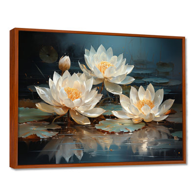 Fleurs de lotus baignées au clair de lune - Art sur toile de lotus