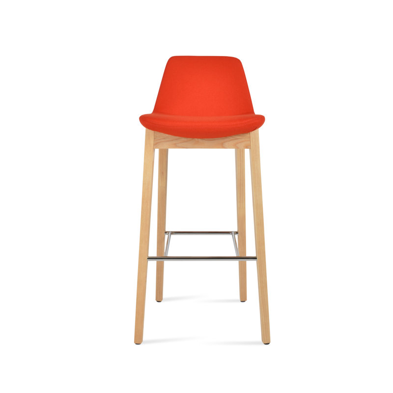 Tabouret de bar et de comptoir en bois de frêne naturel Pera, Outil de comptoir (siège d'une hauteur de 24 po), Orange