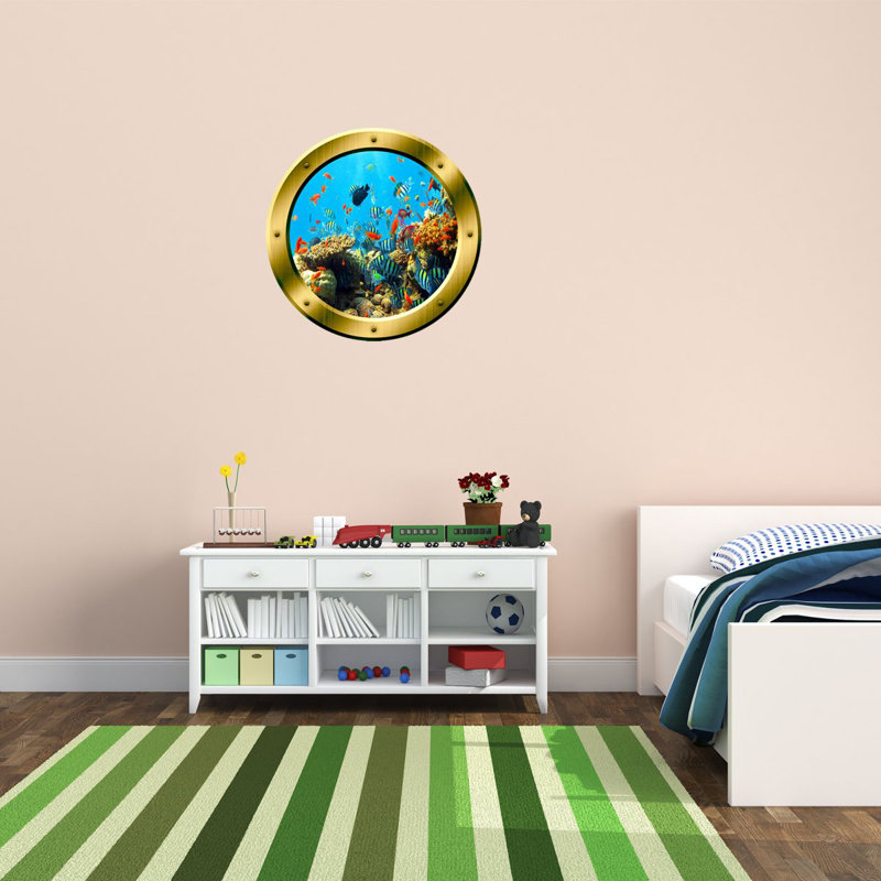 Non-Wall Damaging Wall Decal, 14" H x 14" W x 0.01" D, Gold