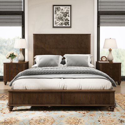 3-Piece Bedroom set with a Bed and 2 Nightstands by Charlton Home