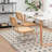 Tristen Rattan and Fabric Upholstered Dining Chairs-124083191-124083189