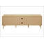 Meuble télé, console de 72 po, meuble multimédia, tiroirs de rangement, armoire de rangement, stratifié noyer, style Mid-Century