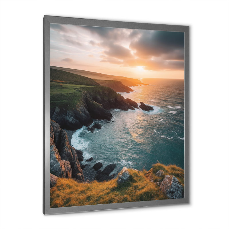 Impression sur toile Seaside Serenity I, Cadre simple argenté, H 44 po x l 34 po x P 1,5 po